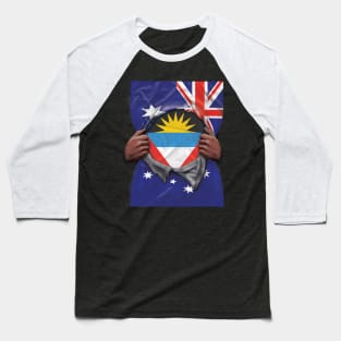 Antigua & Barbuda Flag Australian Flag Ripped - Gift for Antiguan & Barbudan From Antigua & Barbuda Baseball T-Shirt